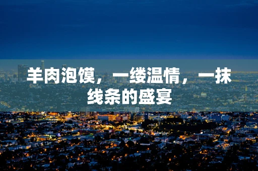 羊肉泡馍，一缕温情，一抹线条的盛宴