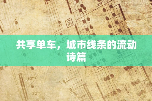 共享单车，城市线条的流动诗篇