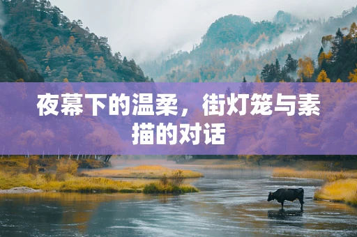 夜幕下的温柔，街灯笼与素描的对话