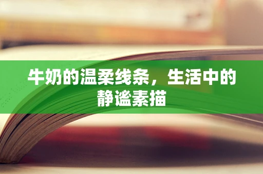 牛奶的温柔线条，生活中的静谧素描