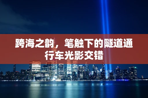 跨海之韵，笔触下的隧道通行车光影交错