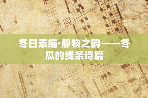 冬日素描·静物之韵——冬瓜的线条诗篇