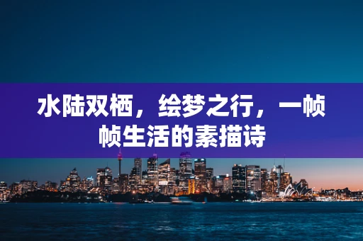 水陆双栖，绘梦之行，一帧帧生活的素描诗