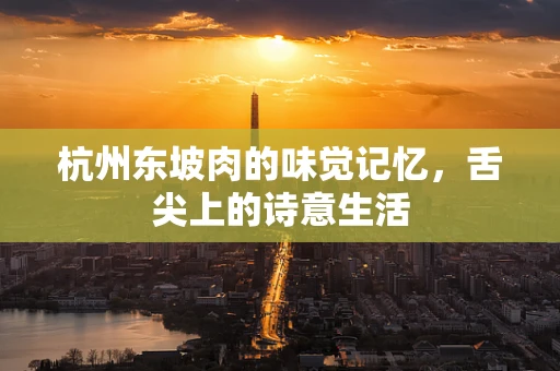 杭州东坡肉的味觉记忆，舌尖上的诗意生活