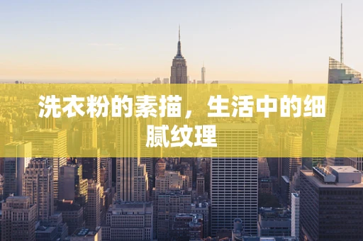 洗衣粉的素描，生活中的细腻纹理