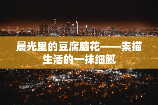 晨光里的豆腐脑花——素描生活的一抹细腻