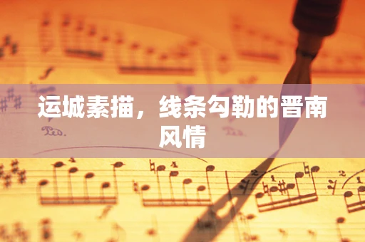 运城素描，线条勾勒的晋南风情