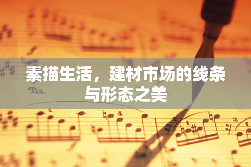 素描生活，建材市场的线条与形态之美