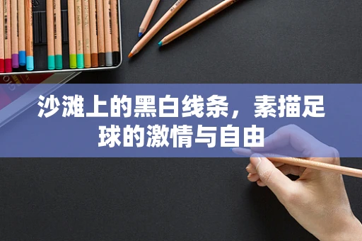 沙滩上的黑白线条，素描足球的激情与自由