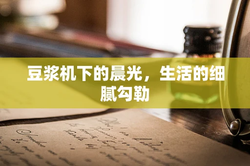 豆浆机下的晨光，生活的细腻勾勒