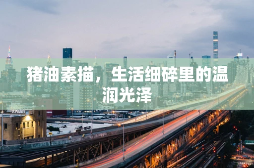 猪油素描，生活细碎里的温润光泽