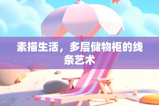 素描生活，多层储物柜的线条艺术