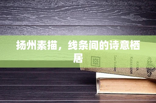 扬州素描，线条间的诗意栖居