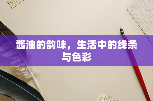 酱油的韵味，生活中的线条与色彩