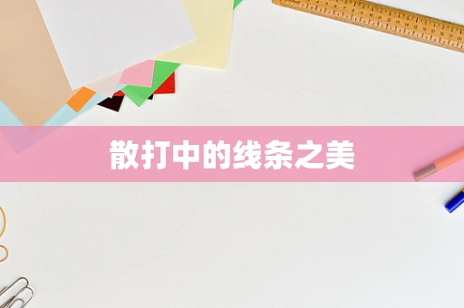 散打中的线条之美