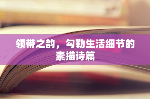 领带之韵，勾勒生活细节的素描诗篇