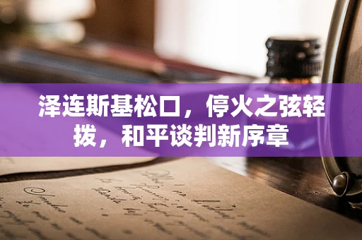 泽连斯基松口，停火之弦轻拨，和平谈判新序章
