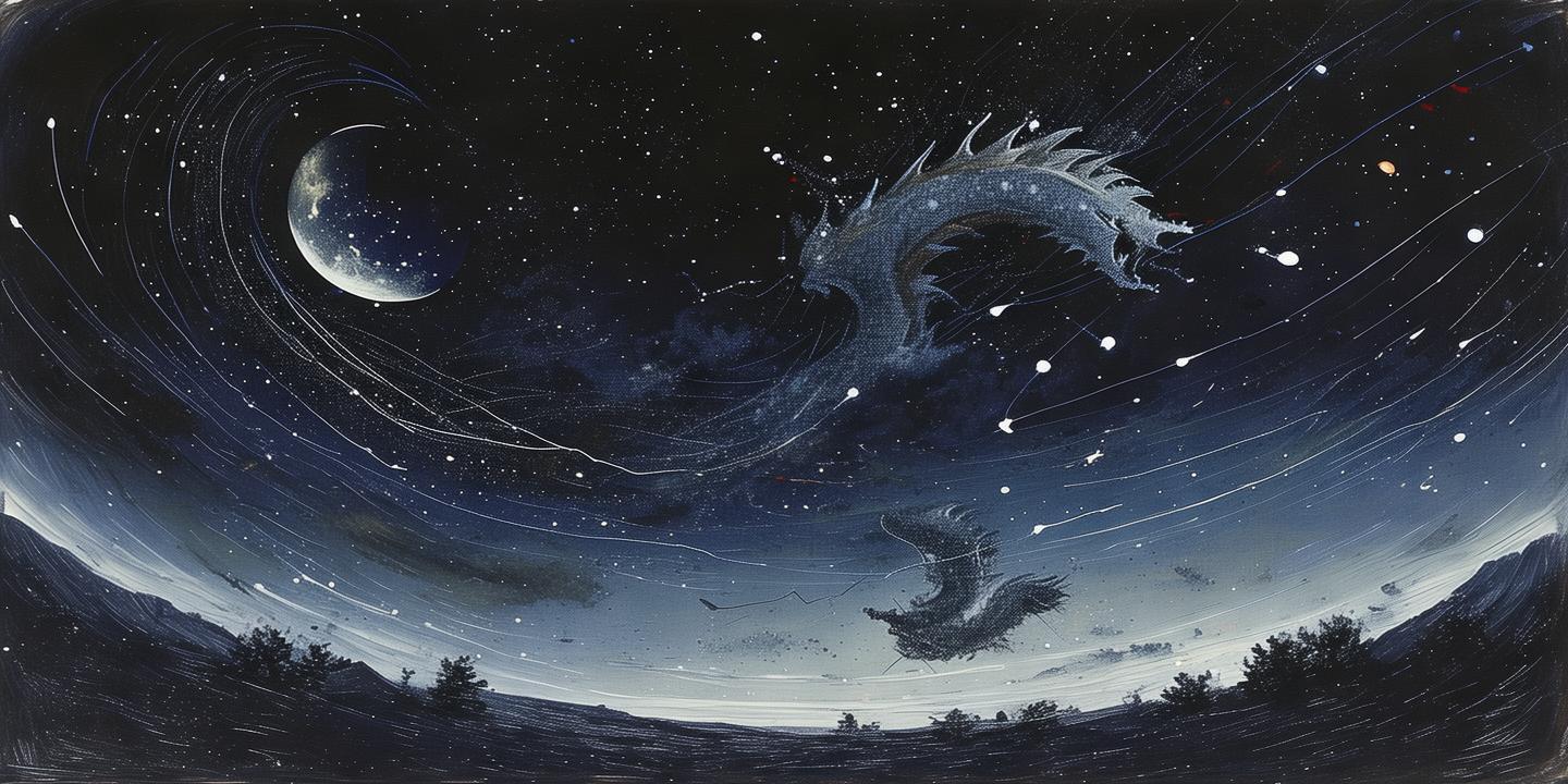 夜幕星轨，9月23日龙收尾天象的素描诗篇
